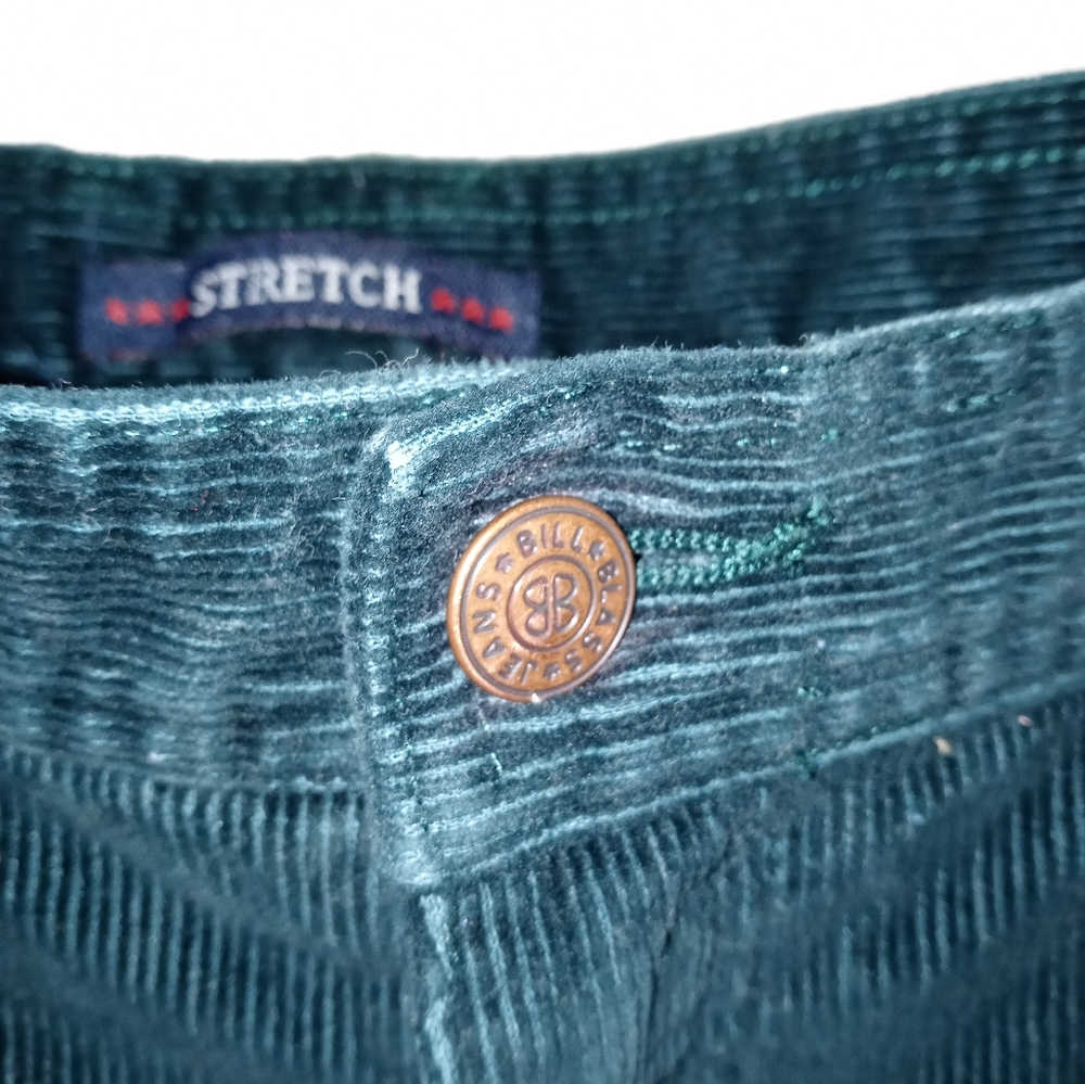 SOLD       Bill Blass Deep Green Jeans with Textured Waistband